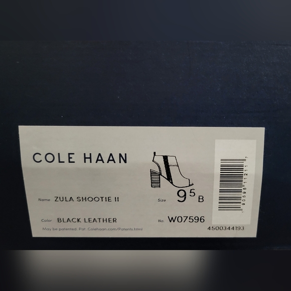 Cole Haan ZULA SHOOTIE II Block Heel Open Toe Shoe, Black leather, Size 9B - Picture 12 of 12